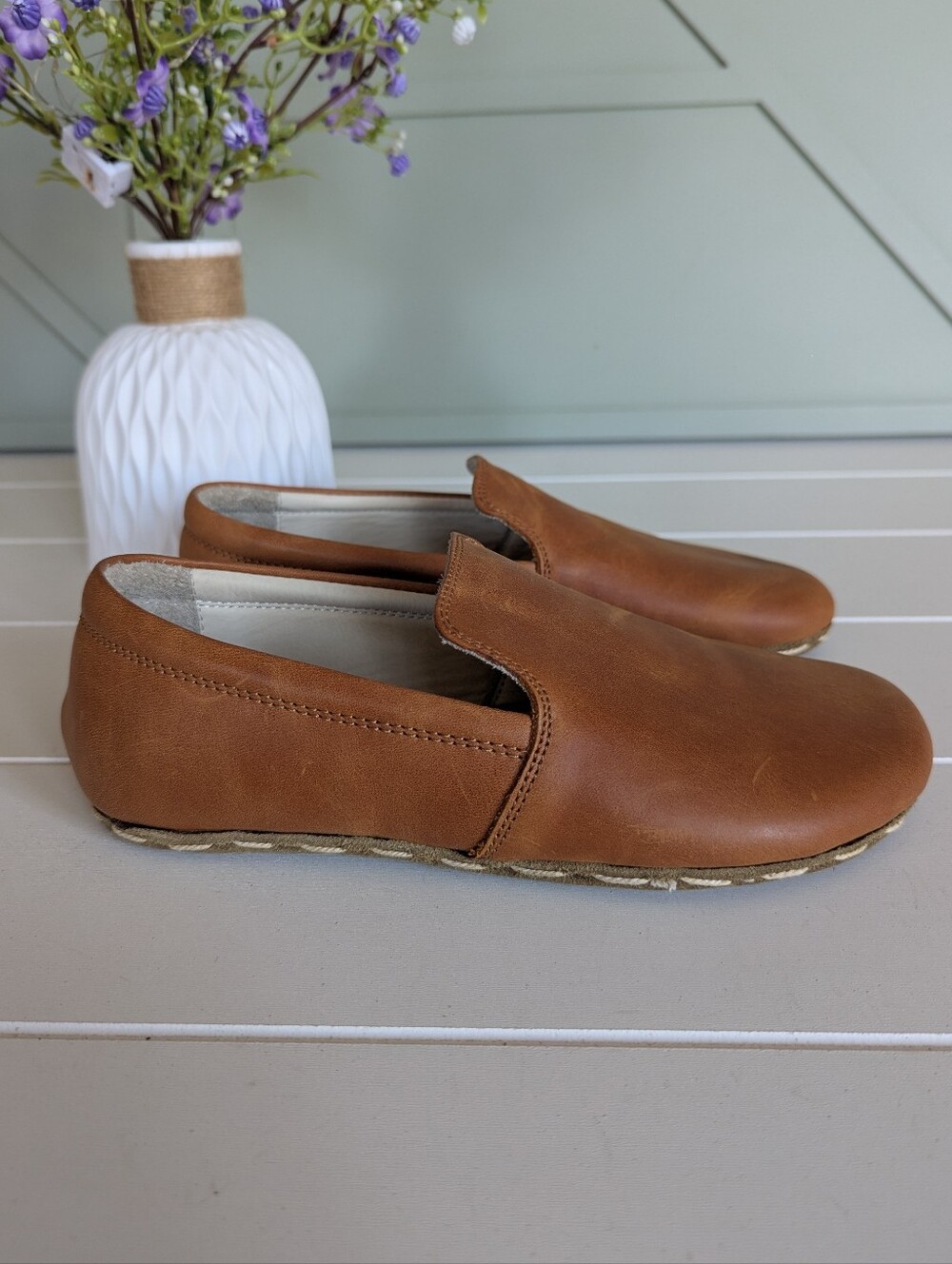 Earthing Harmony Slip-On Leather Casual Shoes - Tan - Picture 6 of 7